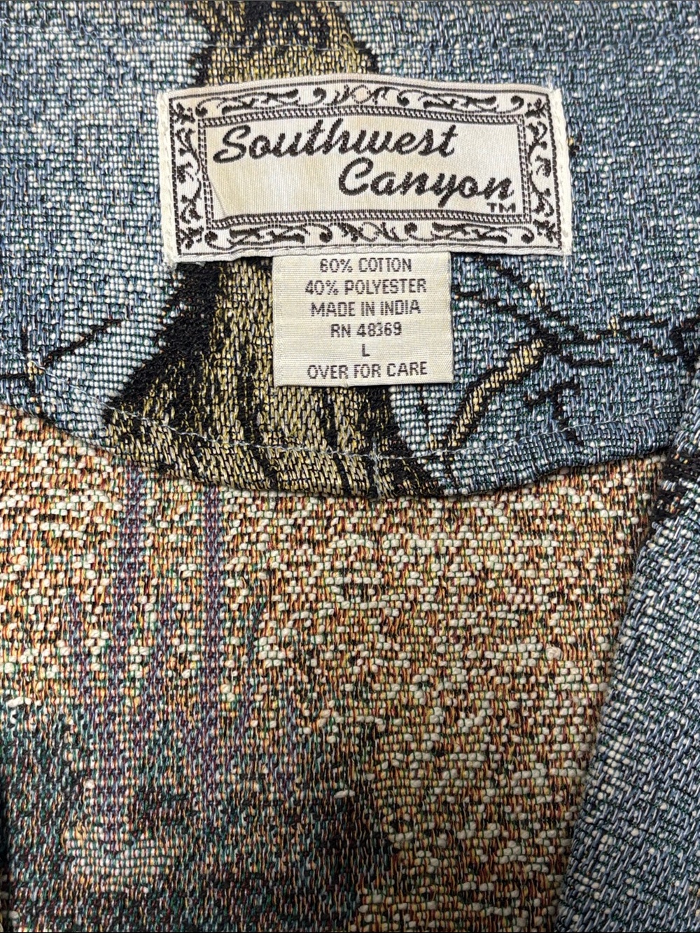 Southwest Canyon Women's Blue Horse Print Vest - Picture 2 of 11